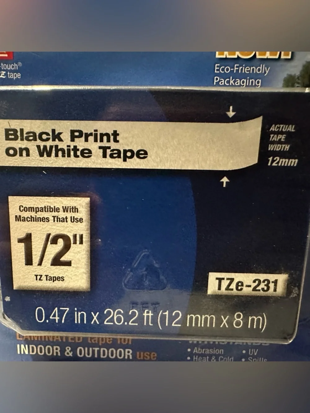 Brother Genuine P-touch TZe-231 Laminated Label Tape 0.47”x26.2ft SEALED